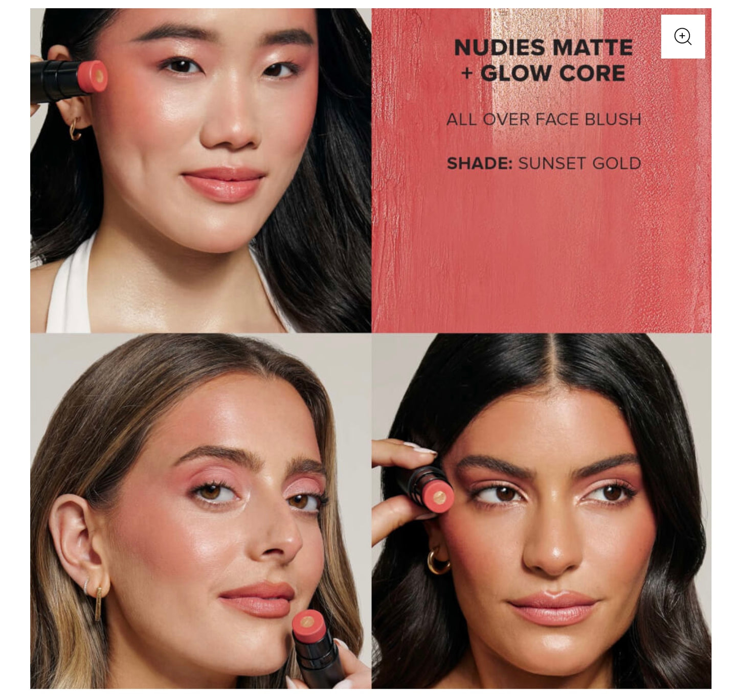 NUDESTIX NUDIES MATTE AND GLOW CORE ALL OVER FACE BLUSH COLOUR - SUNSET GOLD