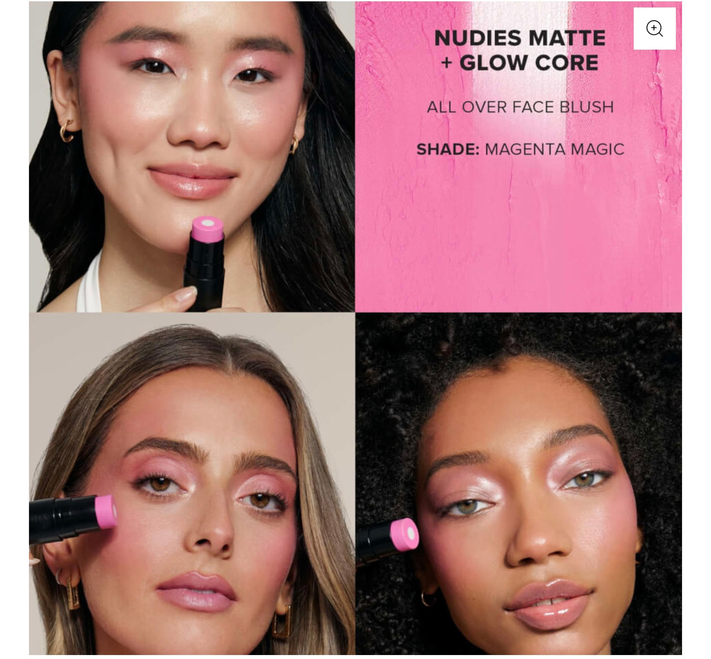 NUDESTIX NUDIES MATTE AND GLOW CORE ALL OVER FACE BLUSH COLOUR - MAGENTA MAGIC