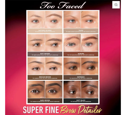 TOO FACED SUPERFINE BROW DETAILER ULTRA SLIM BROW PENCIL - AUBURN